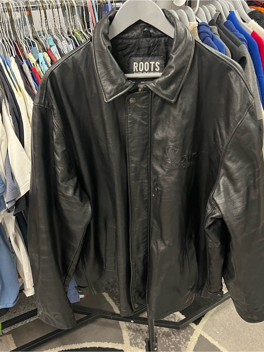 SVT FORD Mustang Cobra Limited Edition Black Leather Jacket Size 2XL